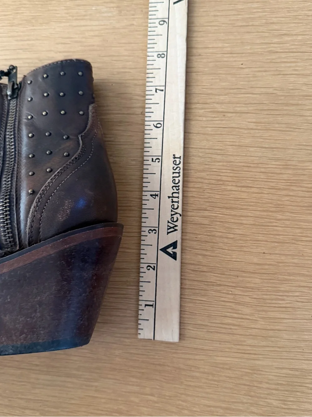 Lucchese Harley Cowhide Zippered Studded Round Toe Cowboy Booties - Picture 11 of 12